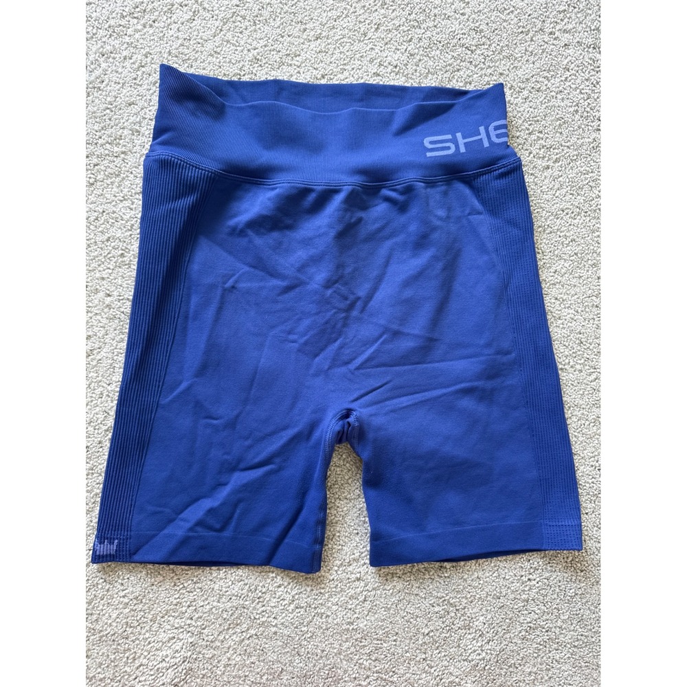 SHEFIT Boss Biker Shorts Royal Blue High‎ Waisted Seamless Scrunch Butt Women XS